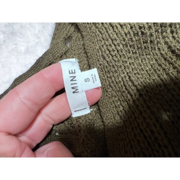 Mine green lace up back sweater cardigan women size small - Picture 4 of 5